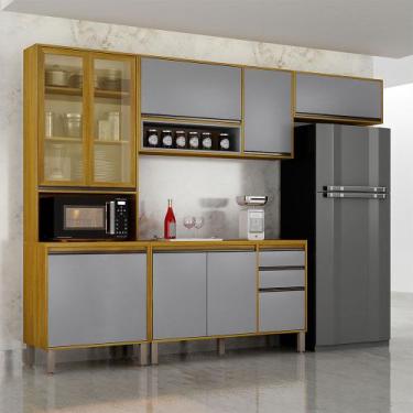 Imagem de Cozinha Completa Nala Com Cristaleira 4 Peças 9 Portas Mobilihouse, Ci