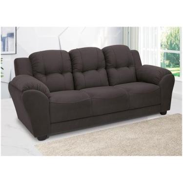 Imagem de Sofá 3 Lugares Suede Adágio Linoforte, Café, 3 lugares