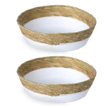 Imagem de Kit 2 Cesto Multiuso De Fibra Natural 30x9cm - Paramount Plasticos, Br