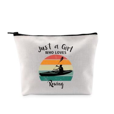 Imagem de G2TUP Presente para amantes de remo Just A G-irl Who Loves Rowing Makeup Bag Remo Crew Cosmetic Bag Rower Row Team Gift, Who Loves Rowing MB