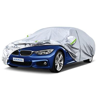 Imagem de KouKou Capa de carro de 6 camadas à prova d'água para todos os climas para automóveis, capas externas completas para uso externo universal BMW Série 3 328i 330i, Toyota Corolla, Honda Civic, Chevy