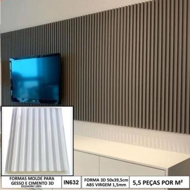 Imagem de Forma Molde 3d Ripado 50x40cm Abs 1,5mm Molde Para Gesso/cimento 3d IN