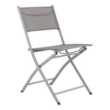 Imagem de Cadeira Dobravel Taupe Madrid 46x56x82 Cm Suporta 100 Kg - Just Home C
