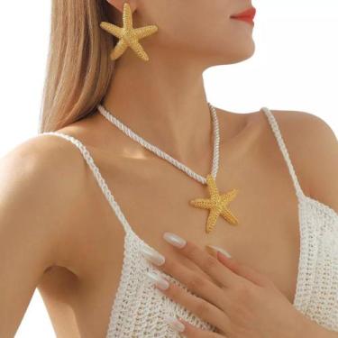 Imagem de L19-L03125-L19-L03108-Conjunto Bijuteria Festa Luxo Brinco Colar Estre