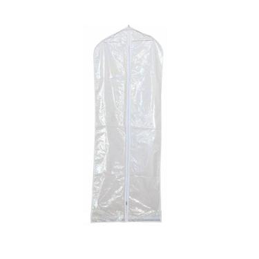 Imagem de Kit 2 Capas Vestido Com Zíper 1,80 Para Ternos E Roupas Frente Pvc Cristal Transparente E Tnt