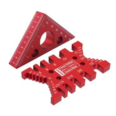 Imagem de IEUDNS 2 pçs régua triangular tenon pinça conjunto mitra diy acessórios viu régua de ângulo de alta precisão para trabalhadores de decoração