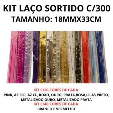 Imagem de laço fácil c/filete ouro 18mmx33cm c/300 unidades - ydh