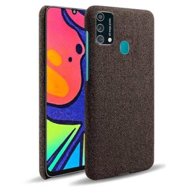 Imagem de Capa para Samsung Galaxy M21S,Capa desenhada em lona,Case Protetora Ultrafina com Empunhadura Macia,Design em Tecido Antichoque e Antiarranhões-Brown