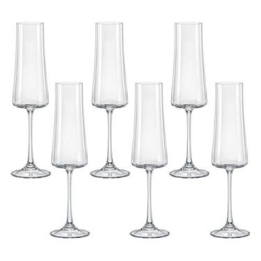 Imagem de Taça de Cristal Bohemia Para Champanhe 210 ml Xtra 6 Peças - Bohemia C