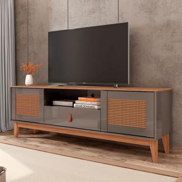 Imagem de Rack Para Tv 1.6 Gabriela Efeito Palha Cinza Noce