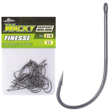 Imagem de Ganchos Drop Shot Wacky Rig Neko Bass Fishing Finesse Worm Tamanho 2/0~#4 Pacote com 25 (2/0 Pacote com 25)