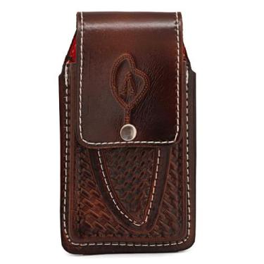 Imagem de Bainha Dupla Porta Celular Rústica Fecho Botão de Pressão - Street Com