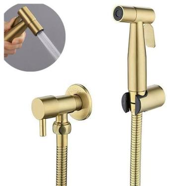 Imagem de Ducha Higiênica Dourada ¼ Volta Luxo Gatilho Inox 304 - Brinovar