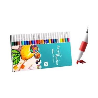Imagem de Conjunto de Canetas Marcadoras de Tinta Acrílica para Crianças - Ideal