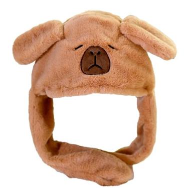 Imagem de Chapéu de orelha de pelúcia de Natal fofo chapéu de salto com aba de animal, Capivara, tamanho �nico