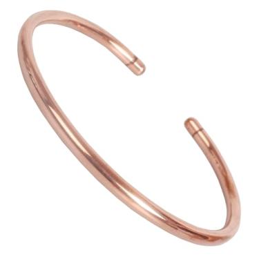 Imagem de INDTRESOR Indiano feito à mão recozido estimulador de imunidade controlador de artrite benfeitor de saúde designer joia de cobre puro calibre alto tornozeleira em tom natural para mulheres, Cobre, Sem