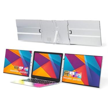 Imagem de GRASEP Extensor de Tela para Notebook – 14” IPS Dobrável, 400 cd/m², 1500:1 Contraste – Plug & Play para Windows, macOS, Android – Modos Extensão/Espelho/Tela Dividida