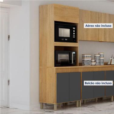 Imagem de Paneleiro com 2 Nichos 3 Portas Dakota Valdemoveis, Cinamomo/Grafite