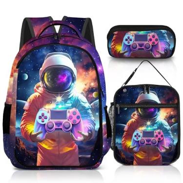Imagem de jvycjlu Conjunto de mochila de jogos para meninos, mochila de jogos, lancheira para meninos e bolsa de lápis para crianças, 42 cm, Game-yhyz-1, GAME-YHYZ-1, Mochilas de viagem