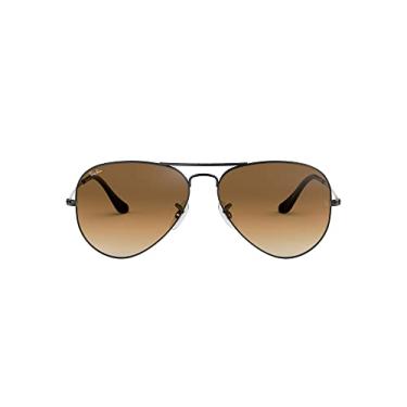 Imagem de Ray-Ban RB3025 Óculos de sol aviador clássico, Gunmetal/Clear Gradient Brown