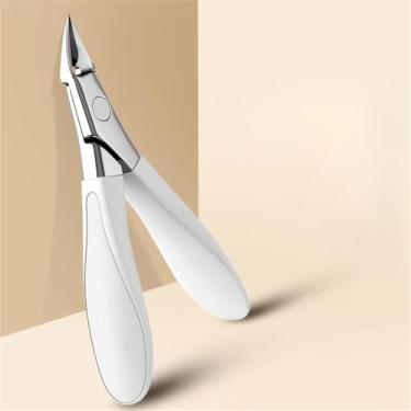 Imagem de Tesoura de cutícula de aço inoxidável com ponta curva, removedor de unhas, ferramentas profissionais para arte em unhas, tesoura de unha, branca