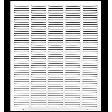 Imagem de Grelhas de ar de retorno de aço de 61 cm L x 91 cm A - parede lateral e teto - cobertura de duto HVAC - branca [dimensões externas: 64 cm L x 94 cm altura]