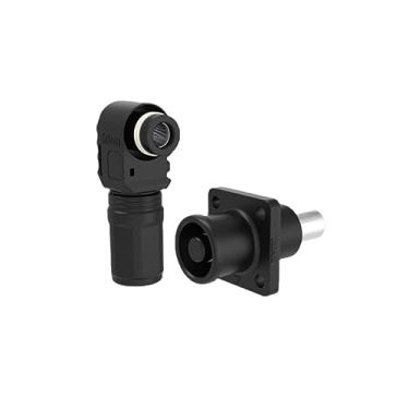 Imagem de 1 conjunto de conector de armazenamento de energia da bateria, conectores de alta corrente de 120 A 25 mm² Terminal de plugue rápido preto ângulo reto plugue e soquete IP67 adaptador de alimentação à