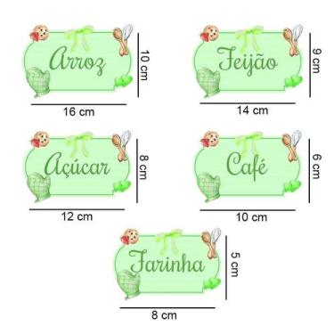 Imagem de Cartela C/05 Unid De Adesivos Para Potes Mod Verde - Lojinha Da Luc