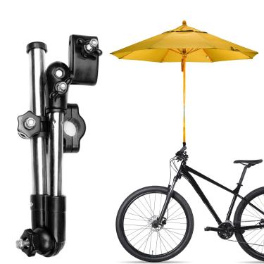 Imagem de Xiaokeis Suporte de guarda-chuva de bicicleta, suporte de guarda-chuva para carrinho de bebê, suporte de suporte de bicicleta de aço inoxidável, suporte de guarda-chuva com as mãos livres, suporte de