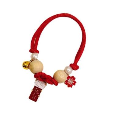 Imagem de Collar de Controle de Piolhos de Pulga, Colar de Piolhos de Piolhos para Cães de Gatos Feitos Com Madeira de Cânfora Proteção Duradoura Não Gordurosa Fórmula Não Gordurosa (Vermelho S)