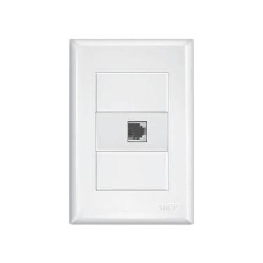 Imagem de Tomada RJ45 para rede CAT5E com placa 4x2 Fame Evidence