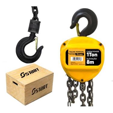 Imagem de Talha Manual Elevação De 1 Tonelada 1000kg Com Corrente 8 Metros Freio