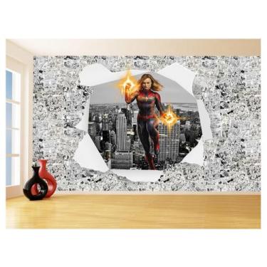 Imagem de Papel De Parede 3D Heróis Página Quadrinhos Hq 3,5M Nhma267 - Você Dec