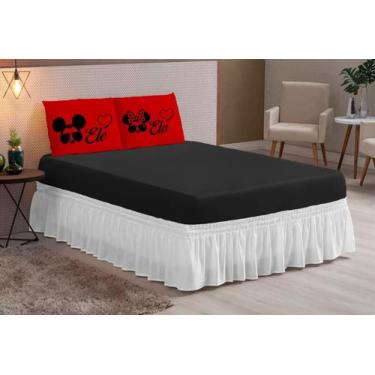 Imagem de Jogo de lençol casal queen com elastico 3 peças estampado - vitheotex 