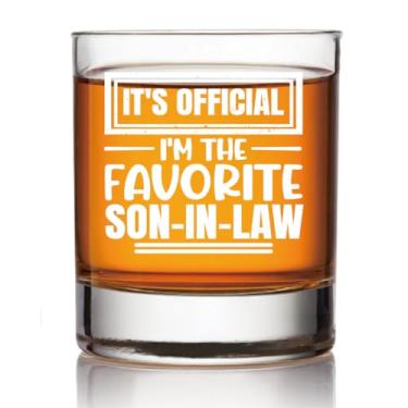 Imagem de Pishovi It's Official I'm The Favorite Son-In-Law Whisky Glass, presentes de noivado de casamento, presentes para Natal, aniversário, dia dos pais, presente de dia dos namorados