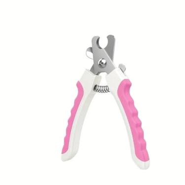 Imagem de Kit Alicate de Unha para Pets com Limitador de Corte + Lixa | Aço Inoxidável | Design Ergonômico | Seguro e Preciso | Ideal para Cães e Gatos | Cor Rosa