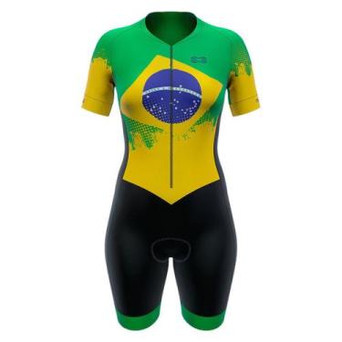 Imagem de Macaquinho Ciclismo Feminino Marcio May Sport Bandeira Brasil - Márcio