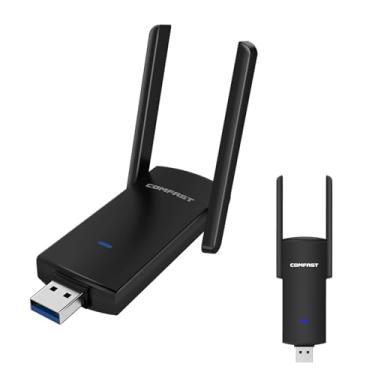 Imagem de Adaptador de rede sem fio CF-924AC V2, suporta banda dupla Gigabit de 1300 Mbps 2,4 GHz/5 GHz com 2 antenas de alto ganho para computadores como receptores e transmissores WiFi