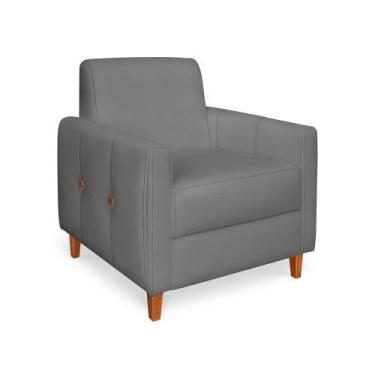 Imagem de Poltrona Aurora Veludo - Lucadi Home, Veludo Cinza Chumbo