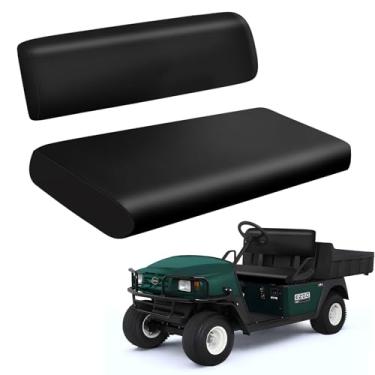 Imagem de ZWPARTS Capas de assento dianteiro para carrinho de golfe substituição para EZGO Workhorse Golf Cart Seat Black Micro Fiber Leather Seat Cover