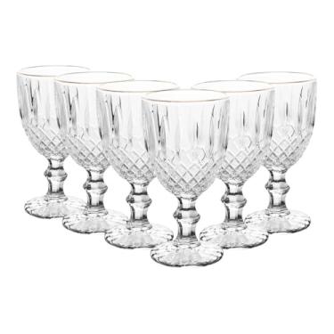 Imagem de WOLFF - Conjunto 6 Taças Vidro p/Água C/Fio Dourado Greek 345Ml