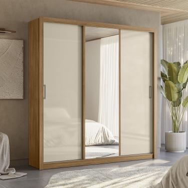 Imagem de Guarda Roupa Roupeiro Residence Amêndola Touch Off White Demóbile