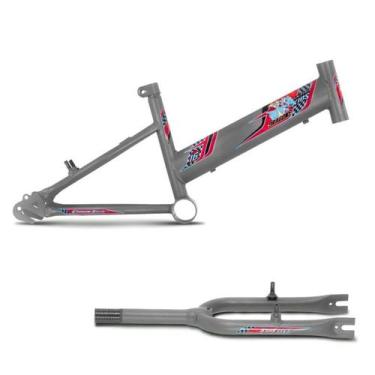 Imagem de Quadro + garfo ultra bikes rebaixado umir16, Cinza, Aro 16