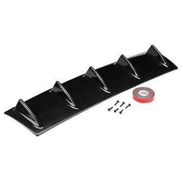 Imagem de Universal traseiro spoiler traseiro de tubarão defletor de defletor Lip difusor 5 dentes de alta qualidade ABS plástico claro preto 584 x 533 x 152 mm para chassi para pára