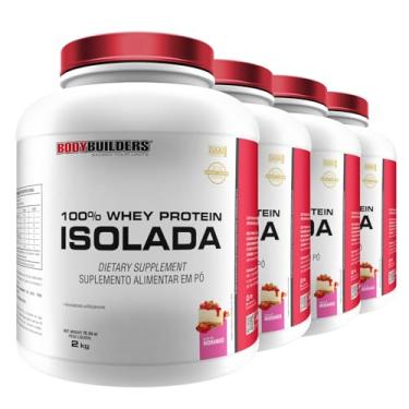 Imagem de Kit 4x 100% Whey Protein Isolada 2kg - Bodybuilders (Extra grande, Morango)