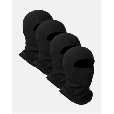 Imagem de Kit 4 Touca Balaclava Ninja Térmica Preta Proteção Uv50+ - Paco, Preto