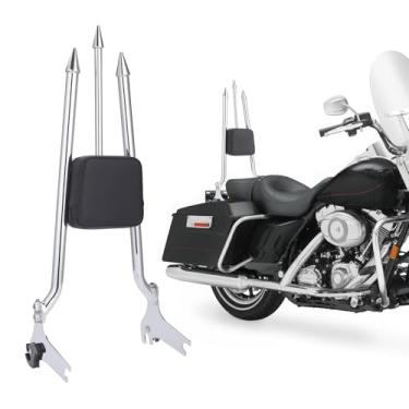 Imagem de Aferrizu Encosto traseiro destacável para passageiro Sissy Bar de 68.6 cm para Harley Davidson Touring 1997-2008 Road King Street Glide Road Glide Electra Glide Models (Chrome)