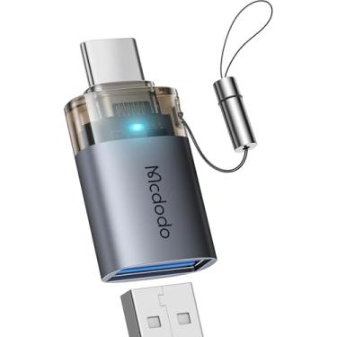 Imagem de McDodo Adaptador USB para USB C com cordão, adaptador USB-C macho para USB 3.0 fêmea OTG compatível com iPhone 16 15 MacBook Pro/Air, iPad, Microsoft Surface, Galaxy S25 S24 e mais dispositivos tipo C