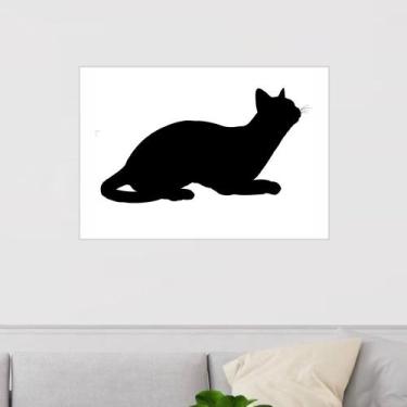 Imagem de Quadro Canvas Decorativo para Sala Gato Preto 2 50x70 - LUGGUI ART. FO