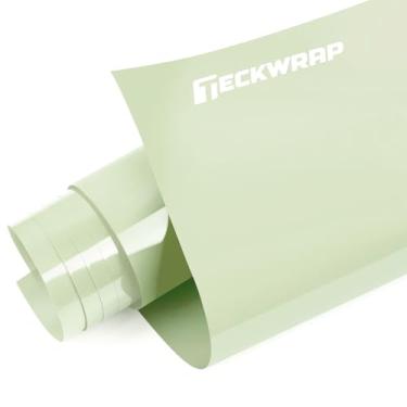 Imagem de TECKWRAP Transferência de calor de vinil verde sálvia, ferro de sálvia em vinil - 30,5 cm x 2,8 m verde menta HTV para camiseta e outras aparências de roupas